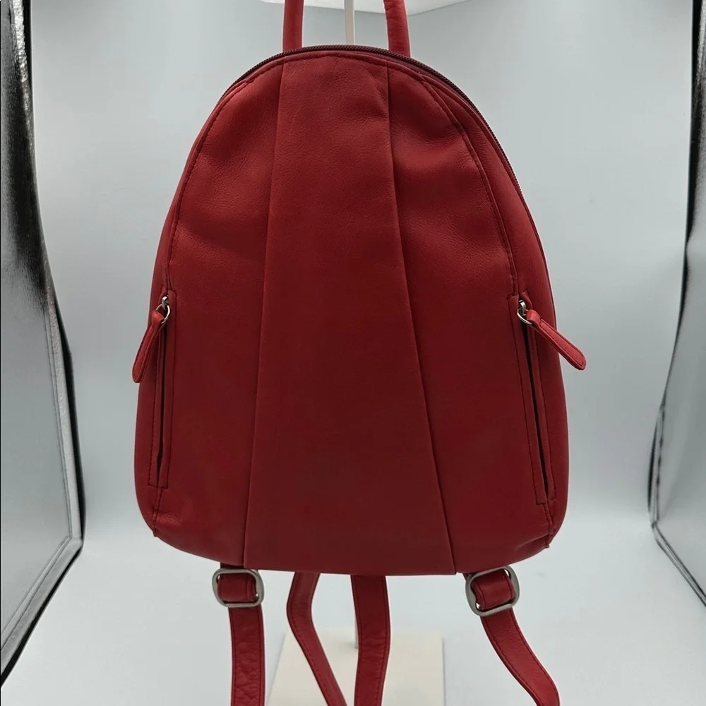 Osgoode Marley Teardrop Multi Zip Leather Backpack in Lipstick Red NWOT